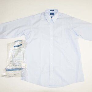 Towncraft Mens Wrinkle Free Dress Shirt 16.5 - 32 / 33 NWT Light Blue Broadcloth